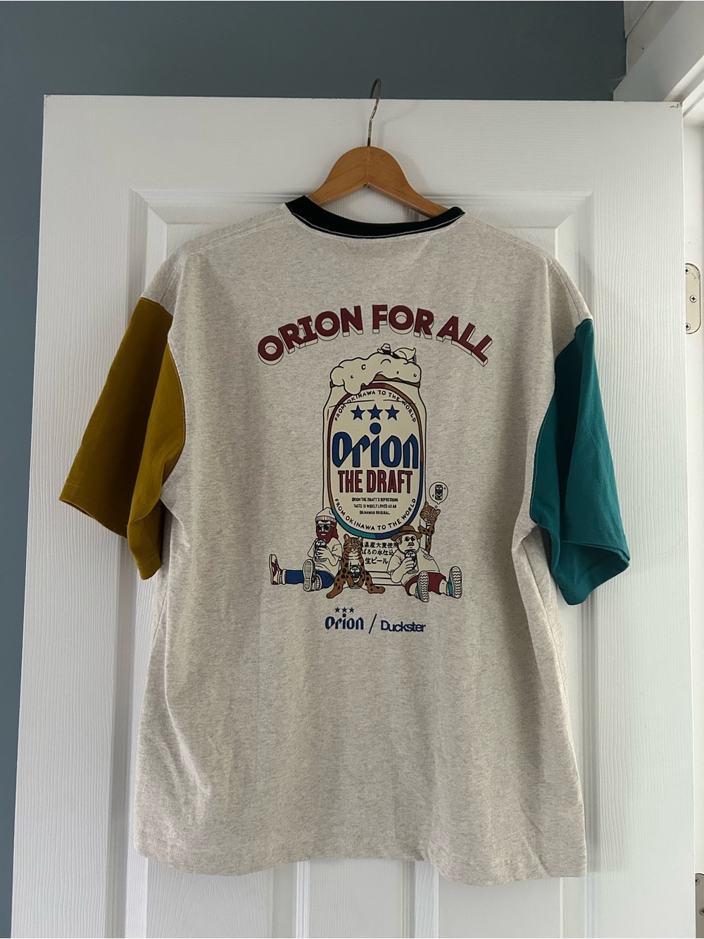 Duckster x Orion The Draft Beer Shirt Color Block Japan Japanese Large NWT